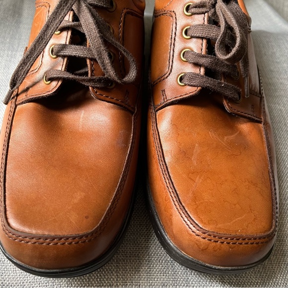 M&S Shoes Mens US 8 Brown Faux Leather Air Flex Total Comfort Extra Wide Fit - Picture 9 of 16